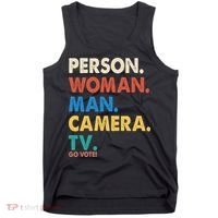 Person Woman Man Camera TV Go Vote Tank Top thumb 0