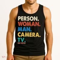 Person Woman Man Camera TV Go Vote Tank Top thumb 3