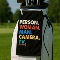 Person Woman Man Camera TV Go Vote Golf Towel thumb 2