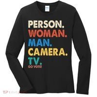 Person Woman Man Camera TV Go Vote Women's Long Sleeve Shirt thumb 0