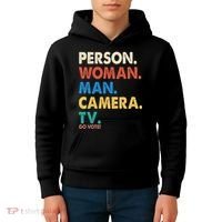 Person Woman Man Camera TV Go Vote Kids Hoodie thumb 4