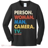 Person Woman Man Camera TV Go Vote Kids Long Sleeve Shirt thumb 0