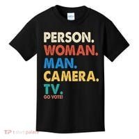 Person Woman Man Camera TV Go Vote Kids T-Shirt thumb 0