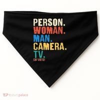 Person Woman Man Camera TV Go Vote Distressed USA-Made Doggie Bandana thumb 0