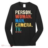 Person Woman Man Camera TV Go Vote Distressed Long Sleeve Shirt thumb 0