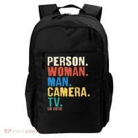Person Woman Man Camera TV Go Vote Distressed Backpack thumb 0