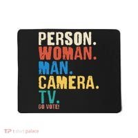 Person Woman Man Camera TV Go Vote Distressed Mousepad thumb 0