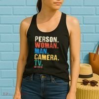 Person Woman Man Camera TV Go Vote Distressed Women's Tank Top thumb 2