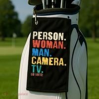 Person Woman Man Camera TV Go Vote Distressed Golf Towel thumb 2