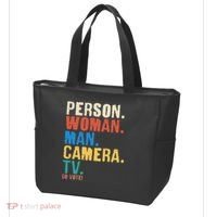 Person Woman Man Camera TV Go Vote Distressed Tote Bag thumb 3