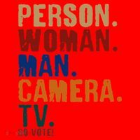 Person Woman Man Camera TV Go Vote Distressed Santa Hat thumb 1