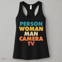 Person Woman Man Camera TV Trump Cognitive Test Women's Tank Top thumb 3