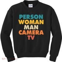 Person Woman Man Camera TV Trump Cognitive Test Kids Sweatshirt thumb 0