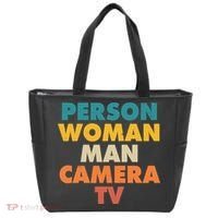 Person Woman Man Camera TV Trump Cognitive Test Tote Bag thumb 0