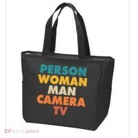 Person Woman Man Camera TV Trump Cognitive Test Tote Bag thumb 3