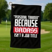 Personal Trainer Job Title Golf Towel thumb 1