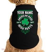 Personalize American Made Irish Parts St Patrick's Day Doggie Tank thumb 0