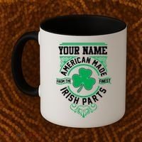 Personalize American Made Irish Parts St Patrick's Day Coffee Mug thumb 2