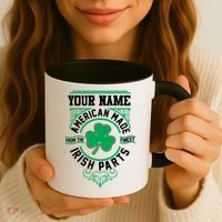 Personalize American Made Irish Parts St Patrick's Day Coffee Mug thumb 3