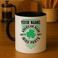 Personalize American Made Irish Parts St Patrick's Day Coffee Mug thumb 4