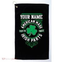 Personalize American Made Irish Parts St Patrick's Day Golf Towel thumb 0
