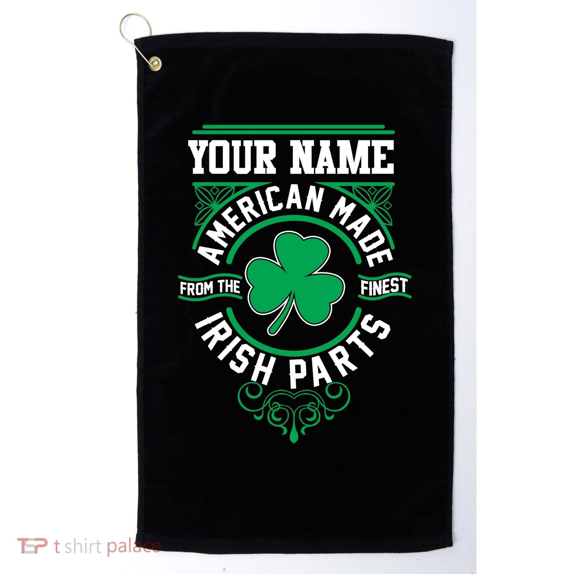 Personalize American Made Irish Parts St Patrick's Day Golf Towel