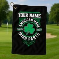 Personalize American Made Irish Parts St Patrick's Day Golf Towel thumb 1