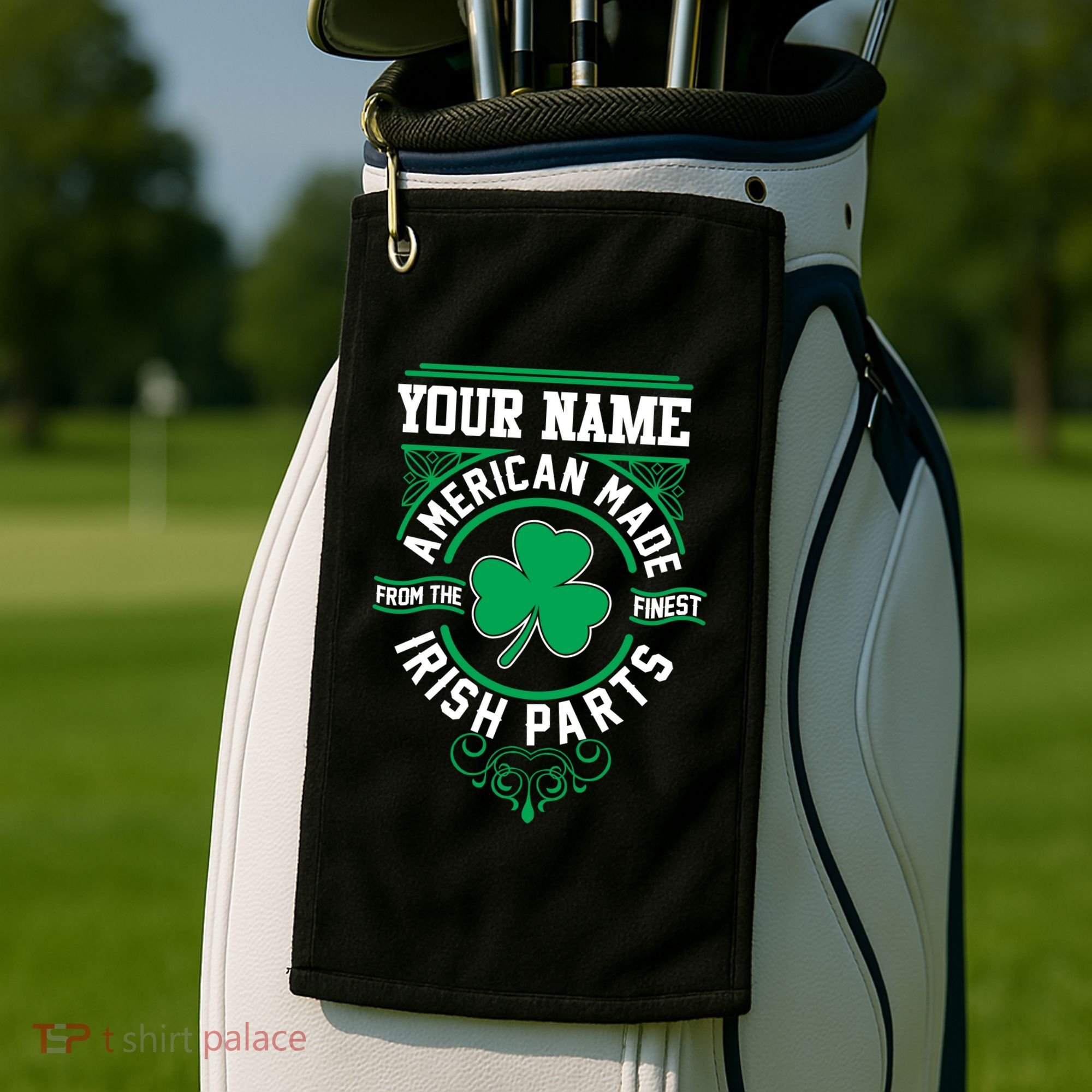 Personalize American Made Irish Parts St Patrick's Day Golf Towel