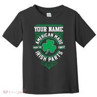 Personalize American Made Irish Parts St Patrick's Day Toddler T-Shirt thumb 0
