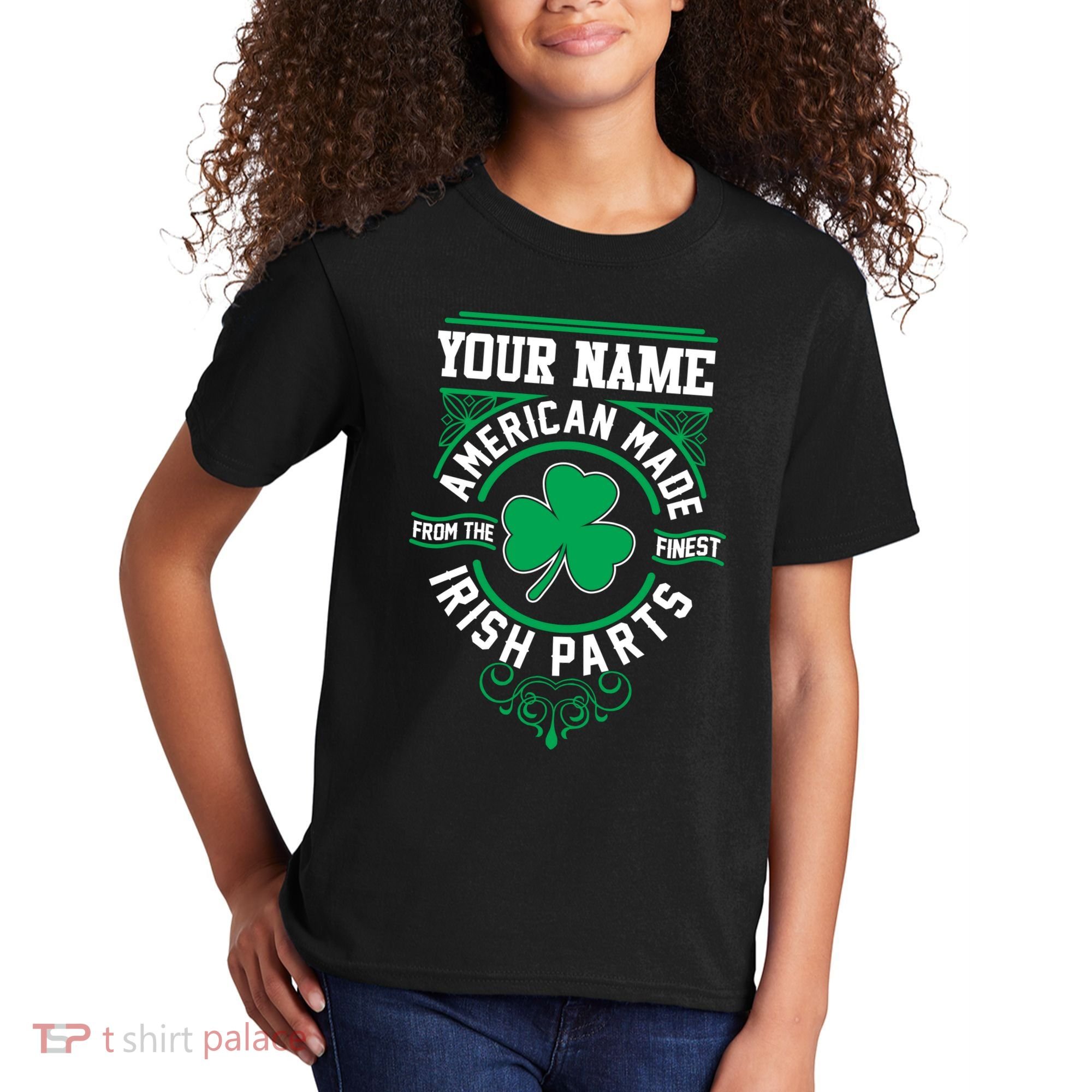 Personalize American Made Irish Parts St Patrick's Day Kids T-Shirt