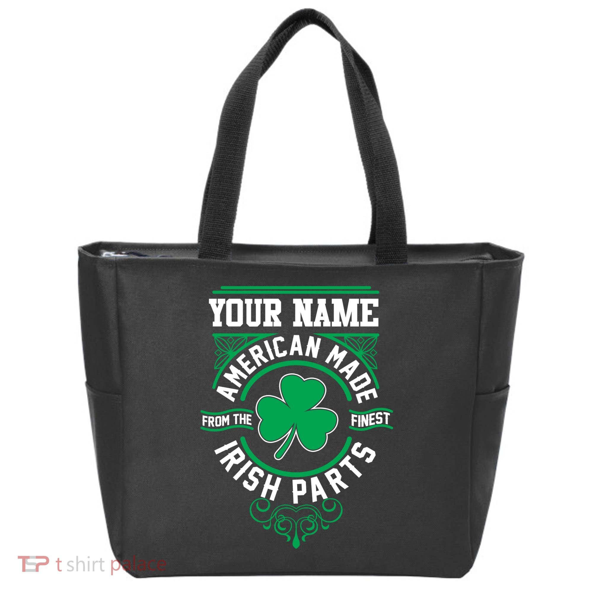 Personalize American Made Irish Parts St Patrick's Day Tote Bag