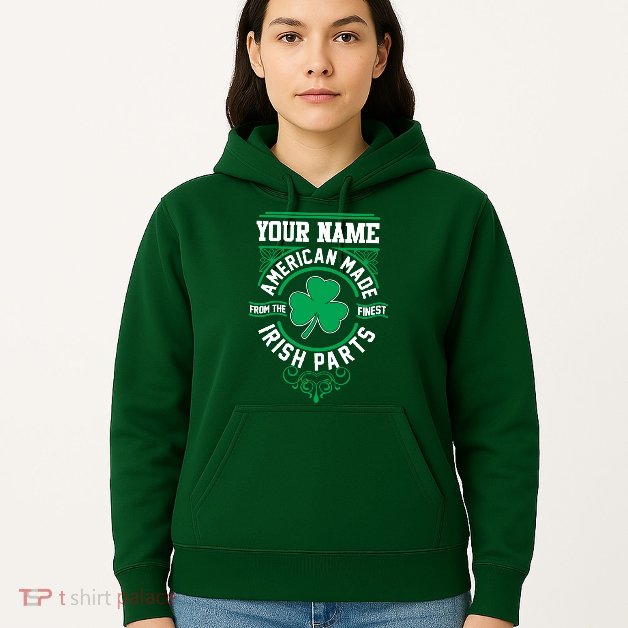 Personalize American Made Irish Parts St Patrick's Day Hoodie