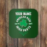 Personalize American Made Irish Parts St Patrick's Day Coaster thumb 0