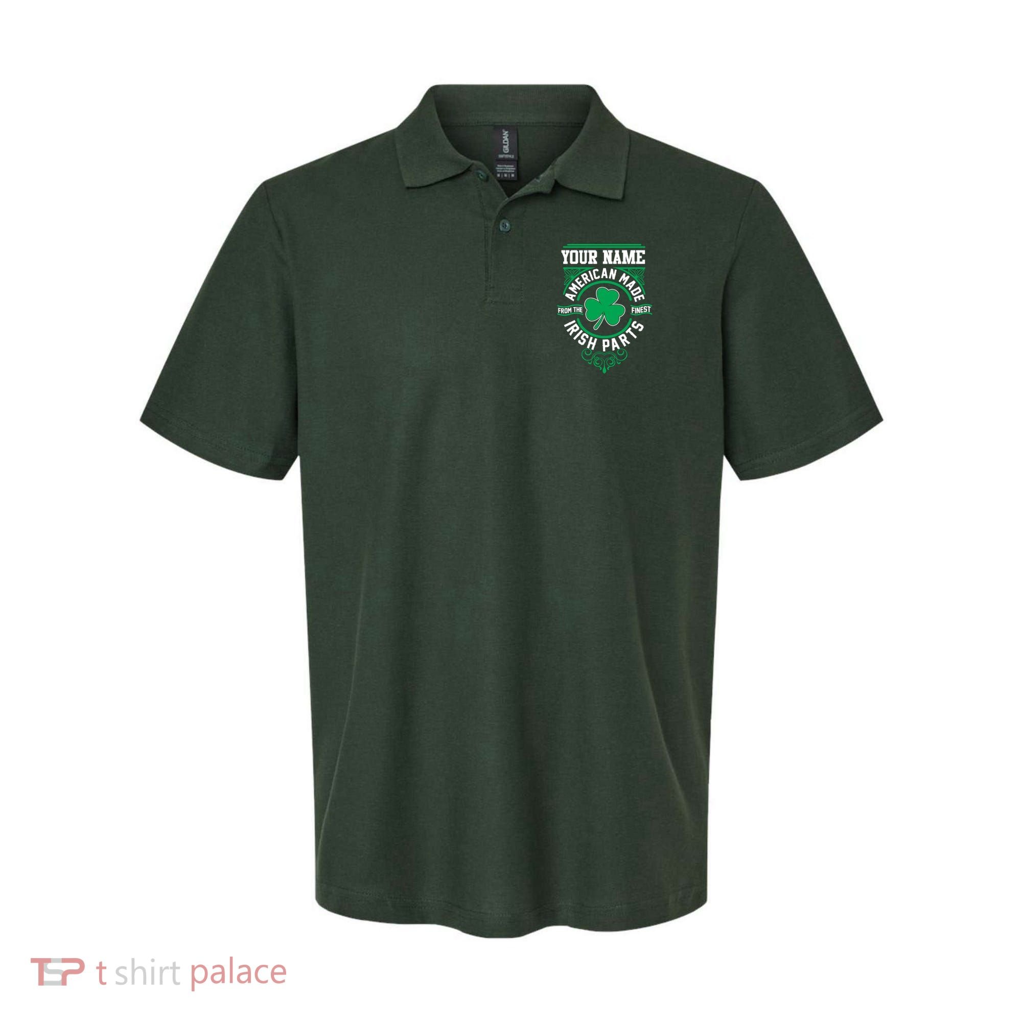 Personalize American Made Irish Parts St Patrick's Day Polo