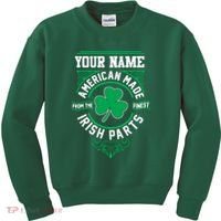 Personalize American Made Irish Parts St Patrick's Day Kids Sweatshirt thumb 0
