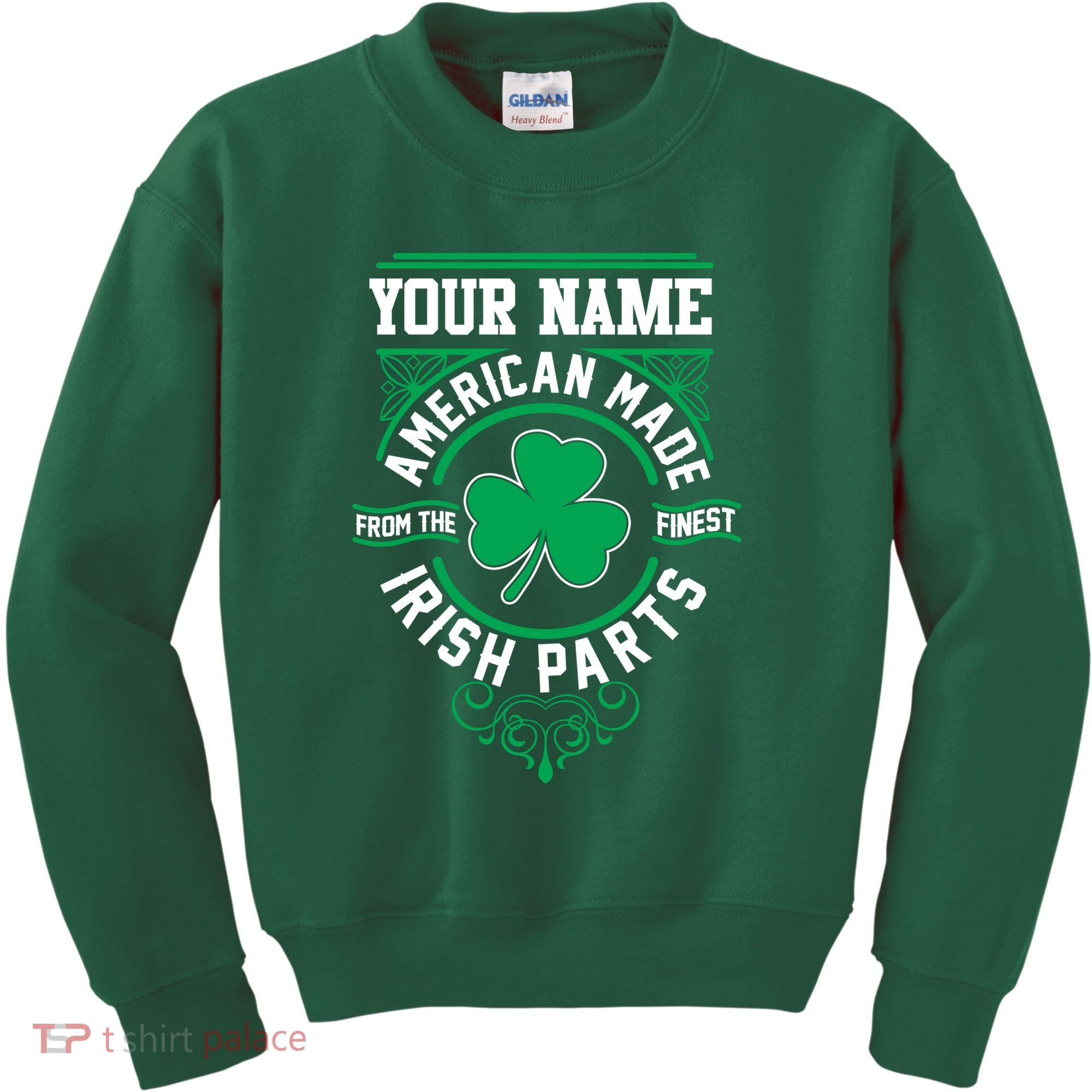 Personalize American Made Irish Parts St Patrick's Day Kids Sweatshirt