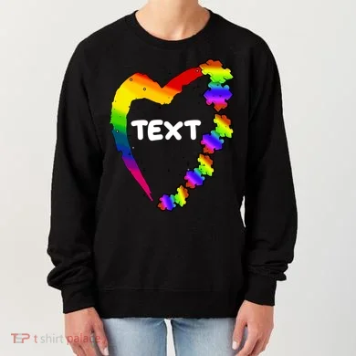 Personalize Autism Heart Custom Text Women's Sweatshirt