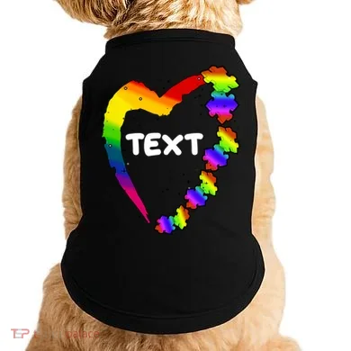 Personalize Autism Heart Custom Text Doggie Tank