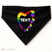 Personalize Autism Heart Custom Text USA-Made Doggie Bandana thumb 0
