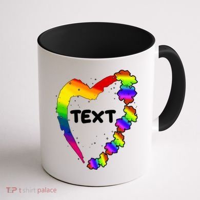 Personalize Autism Heart Custom Text Coffee Mug back
