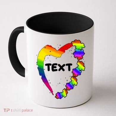 Personalize Autism Heart Custom Text Coffee Mug