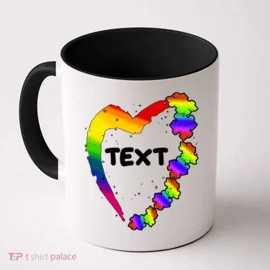 Personalize Autism Heart Custom Text Coffee Mug