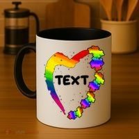 Personalize Autism Heart Custom Text Coffee Mug thumb 4