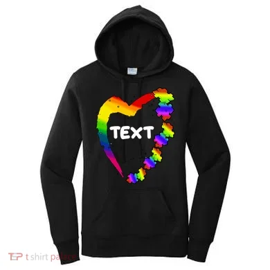 Personalize Autism Heart Custom Text Women's Hoodie