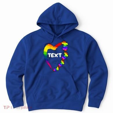 Personalize Autism Heart Custom Text Hoodie