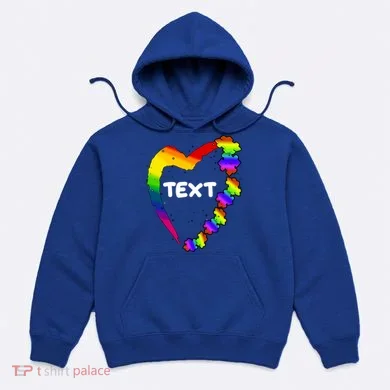 Personalize Autism Heart Custom Text Hoodie