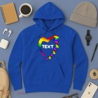 Personalize Autism Heart Custom Text Hoodie thumb 3