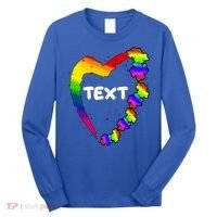 Personalize Autism Heart Custom Text Long Sleeve Shirt thumb 0