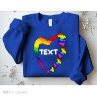 Personalize Autism Heart Custom Text Sweatshirt thumb 2
