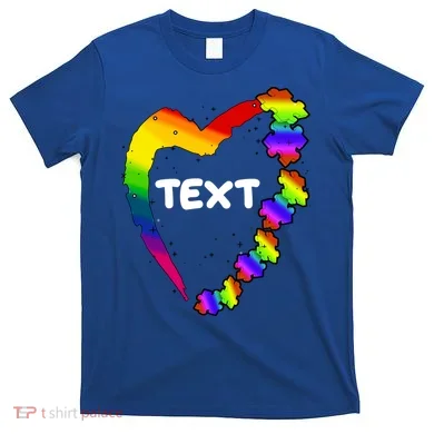 Personalize Autism Heart Custom Text T-Shirt